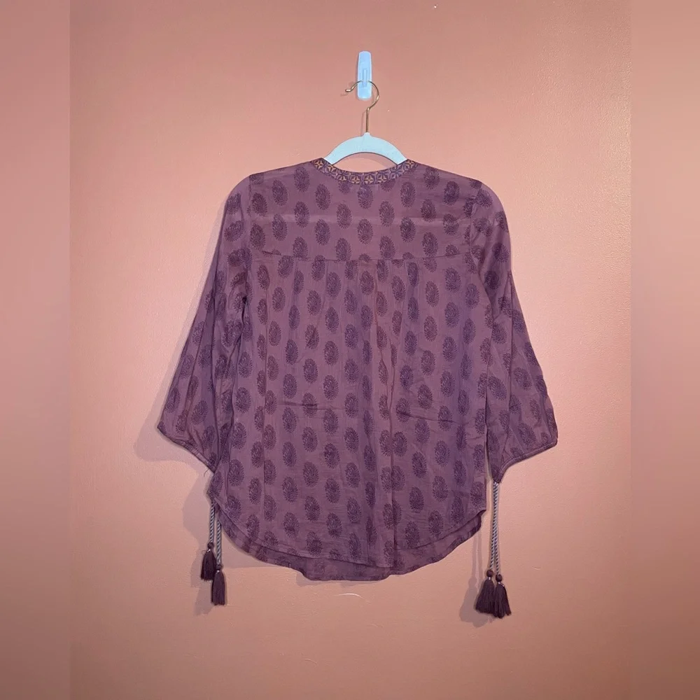 World Market Bohemian Pull On Tunic Style Blouse - Picture 4 of 6